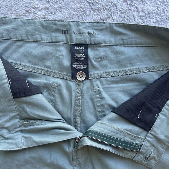 Travis Mathew The Trifecta Pants Balsam Green Men’s Size 35X28 1MO474 5 Pocket - Picture 4 of 8